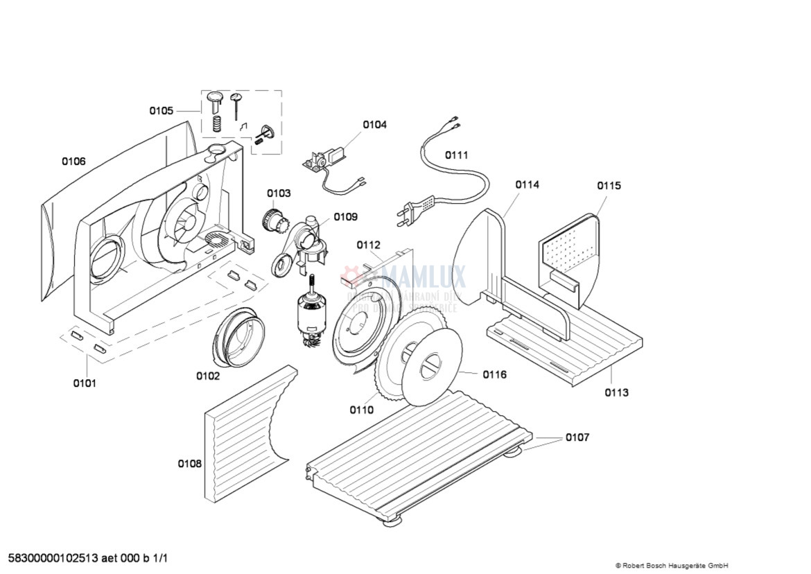 Spare Parts Mixer Bosch MCM420001: Rotary knob - c.0101