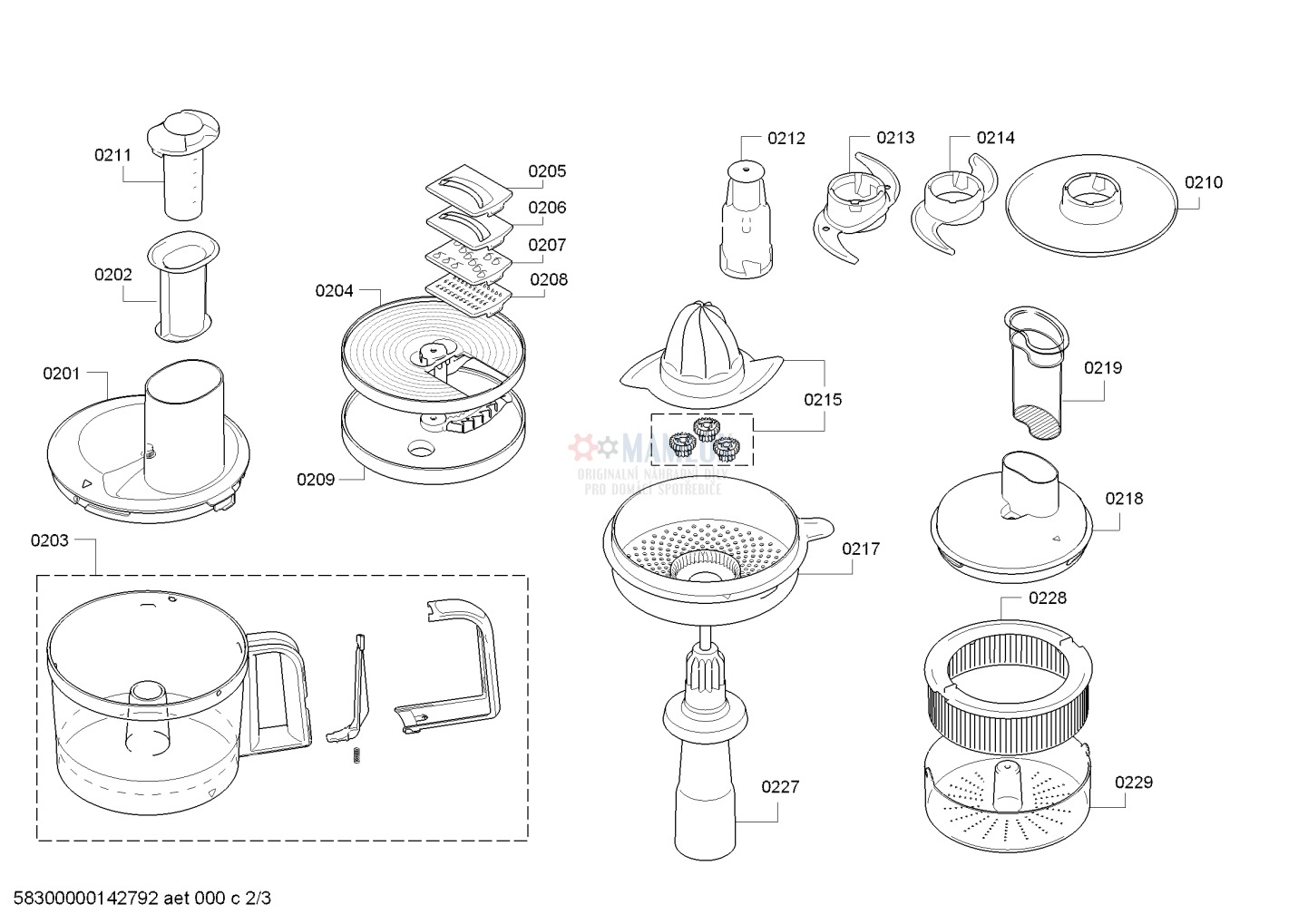Spare Parts Mixer Bosch MCM420001: Slicing disc attachment (coarse) - c.0205