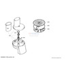 Lid Coupling food processor Bosch Siemens - 00032884 - p.0401